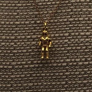 Very Cute Scuba diver pendant necklace Gold tone